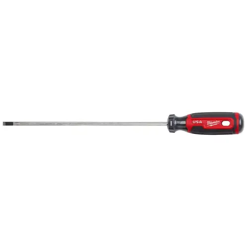 3/16 In. x 8 In. Cushion Grip Cabinet Tip Slotted Screwdriver (USA) Black/Red 3/16 In. x 8 In. Cushion Grip Cabinet Tip Slotted Screwdriver (USA) Black/Red