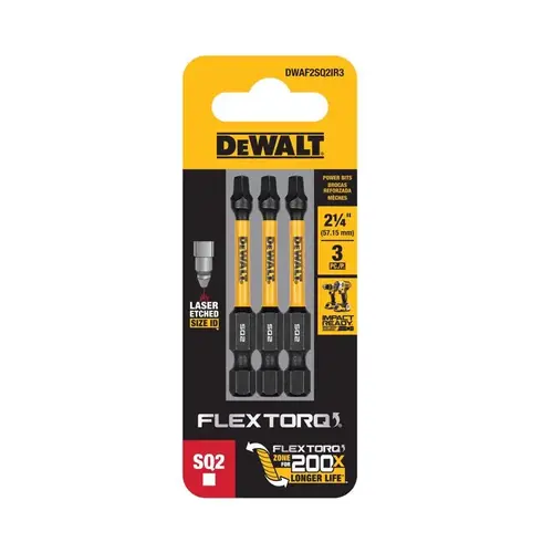 Drill and Driver Bit Set FlexTorq Square #2 X 2.25" L Steel Drill and Driver Bit Set FlexTorq Square #2 X 2.25" L Steel