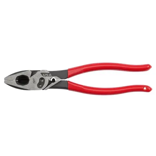 9 In. Dipped Grip Linesman Pliers with Crimper and Bolt Cutter Red 9 In. Dipped Grip Linesman Pliers with Crimper and Bolt Cutter Red
