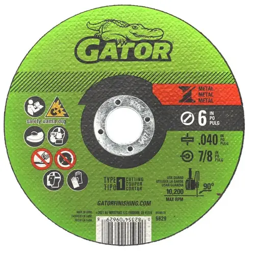 Grinding Wheel, 6 in Dia, 0.04 in Thick, 7/8 in Arbor Grinding Wheel, 6 in Dia, 0.04 in Thick, 7/8 in Arbor