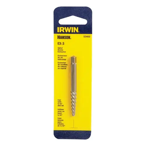 POWER-GRIP Screw Extractor, EX-3 Extractor, 7/32 to 9/32 in, 6 to 8 mm, #12 Bolt/Screw, Spiral Flute, Steel Chrome POWER-GRIP Screw Extractor, EX-3 Extractor, 7/32 to 9/32 in, 6 to 8 mm, #12 Bolt/Screw, Spiral Flute, Steel Chrome