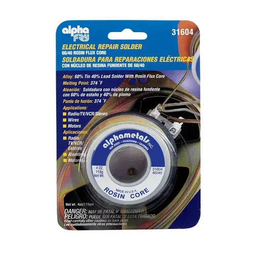 Leaded Electrical Solder, 3-oz., .062-Diameter