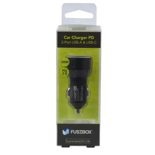 18W 2-Port Car Charger Black 18W 2-Port Car Charger Black