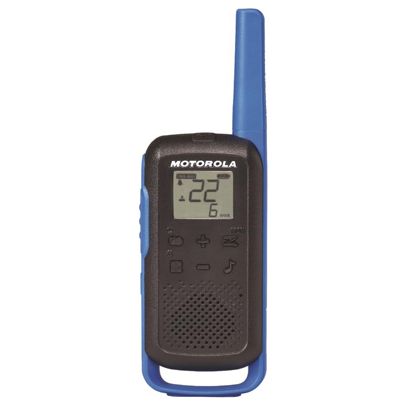 Motorola Solutions T270 Two-Way Radio Talkabout GMRS Recreational UHF 25 mi. Black/Blue Pair