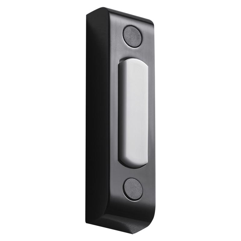 Heath Zenith 18000216 Pushbutton Doorbell Black Metal/Plastic