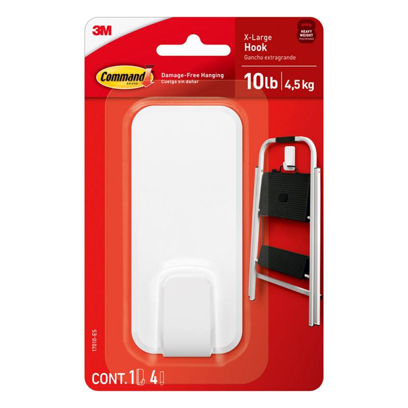 3M 17010-ES Hook Command Extra Large Plastic 4.47" L White