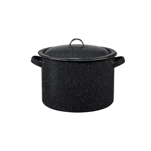 Stew Pot With Lid, Non-Stick Enamel On Steel, 7.5-Qt. Black Stew Pot With Lid, Non-Stick Enamel On Steel, 7.5-Qt. Black