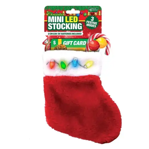 Christmas Stocking Scorpion Master LED Multicolored Mini Gift Card 7" Multicolored - pack of 12