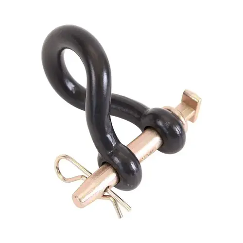 Twisted Clevis, 3/4 in, 12000 lb Working Load, 3-1/2 x 1-5/16 in L Usable, Powder-Coated Black