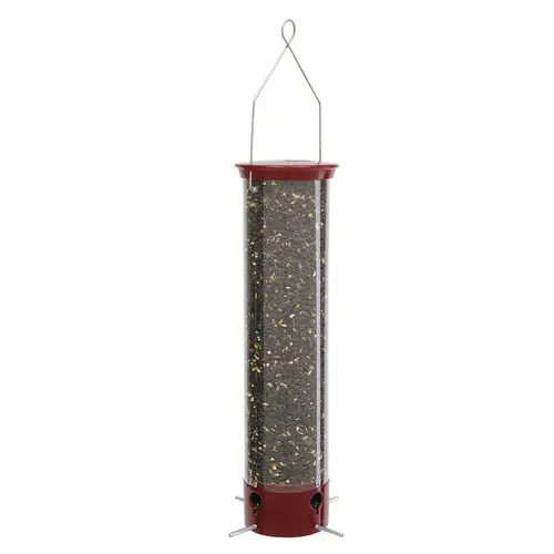 Bird Feeder Dipper Wild Bird 5 lb Polycarbonate Tube 4 ports Red
