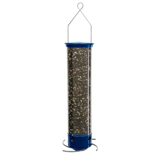 Bird Feeder Whipper Wild Bird 5 lb Polycarbonate Tube 4 ports Blue