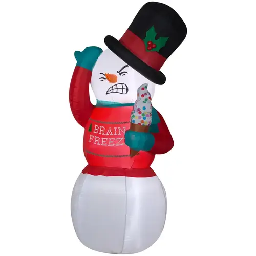 Inflatable Shivering & Shaking Snowman Christmas Decoration, LED Lights, 6 Ft.