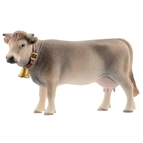 Braunvieh Cow Toy Animal Figure, Tan & White, Ages 3 & Up Brown