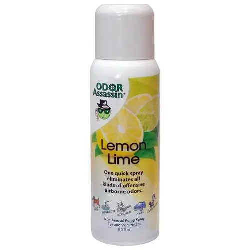 Odor Control Spray Lemon Lime Scent 8 oz Liquid Pale Yellow