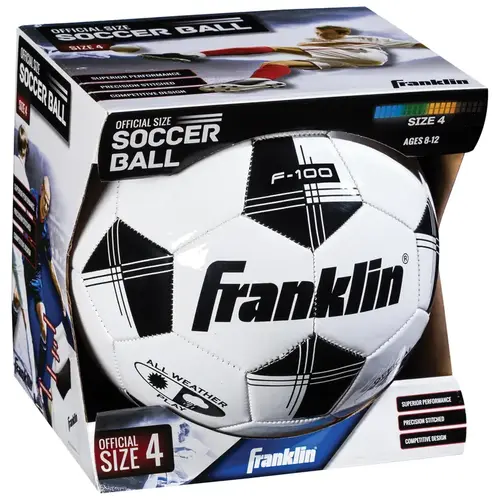 Competition 100 Series Soccer Ball, 4 in Dia, PVC Black/White