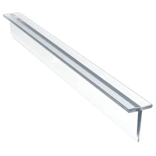 Translucent Vinyl Edge FTTFT Wipe, Vinyl Material, 95" Stock Length, 7/16" Glass Thickness, Clear Finish
