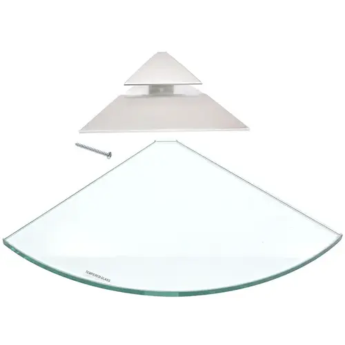 12" x 12" Corner Shelf Clip Kit Satin Chrome 12" x 12" Corner Shelf Clip Kit Satin Chrome