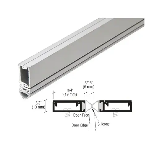96" Split Astragal with Silicone Bulb Seal Clear Anodized