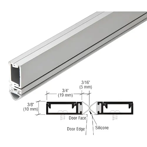 96" Split Astragal with Silicone Bulb Seal Clear Anodized 96" Split Astragal with Silicone Bulb Seal Clear Anodized