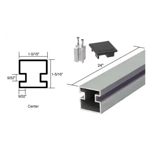 Satin Anodized 24" Center Aluminum Counter Post Satin Anodized 24" Center Aluminum Counter Post