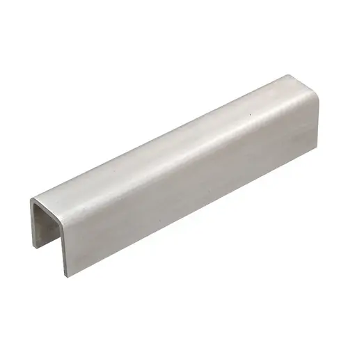 316 Brushed Stainless 11 Gauge Cap Rail for 1/2" or 5/8" Glass - 120" Length