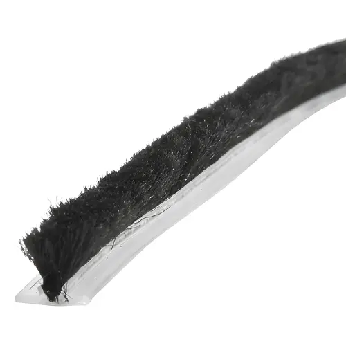 100ft Roll Storefront Door Pile Weatherstrip, 0.250" Pile Height, 0.281" Backing Width-Black