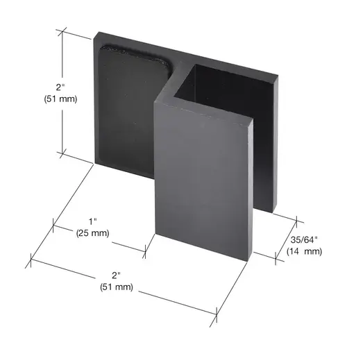 CRL Oil Rubbed Bronze Square Door Stop for 1/2" Glass