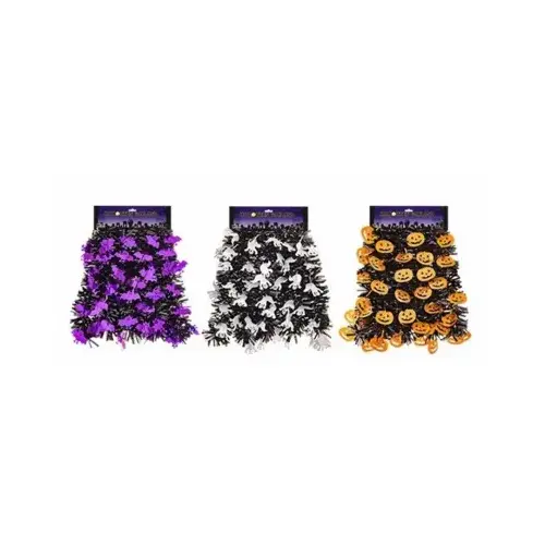 Halloween Jumbo Holographic Garland with Pumpkins, Bats, Ghosts