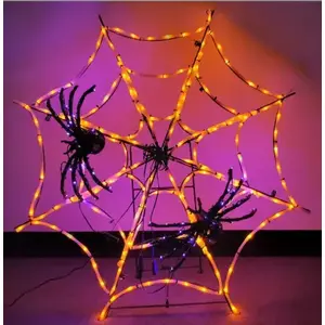 J Hofert 8473-06 3 Ft. Spider Wev with Lighted Spiders with Twinkling Eyes