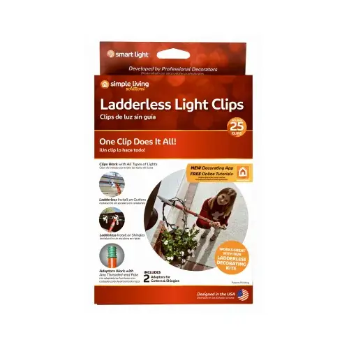 White Gutter & Shingle Ladderless Light Clips (25-Pack) White Gutter & Shingle Ladderless Light Clips (25-Pack)