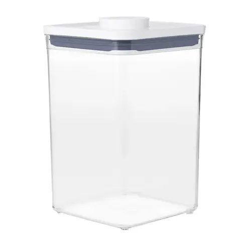 POP Food Container, 4.4 qt Capacity, Plastic, Clear, 6-1/2 in L, 6-1/2 in W, 9-1/2 in H POP Food Container, 4.4 qt Capacity, Plastic, Clear, 6-1/2 in L, 6-1/2 in W, 9-1/2 in H