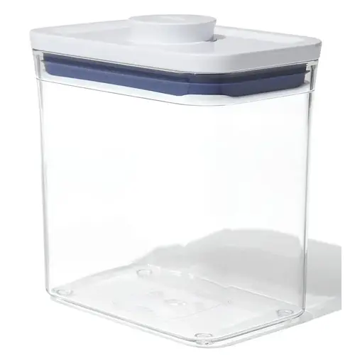 POP Food Container, 1.7 qt Capacity, Plastic, Clear, 6.3 in L, 4.1 in W, 6.7 in H