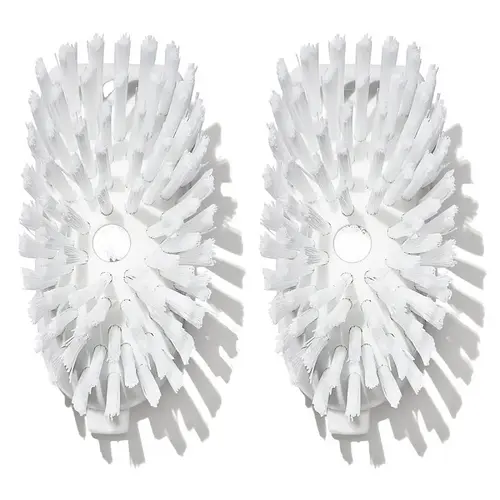 Soap Squirting Plastic Mesh Scrub Good Grips 3" W Medium Bristle Plastic Handle White