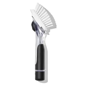 OXO 1067529 Soap Dispenser Dish Brush Good Grips 1.25" W Plastic/Rubber Handle Black/White