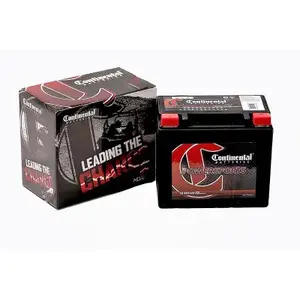 CONTINENTAL BATTERY SYSTEMS HDX-9 12-Volt Powersport Motorcycle Battery, 8 AH Capacity