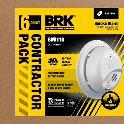 First Alert 1046859 10-Year Ionization Smoke Alarm, Sealed Battery, Contractor - pack of 6