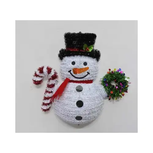 Hanging Decor Tinsel Snowman 19" Hanging Decor Tinsel Snowman 19"