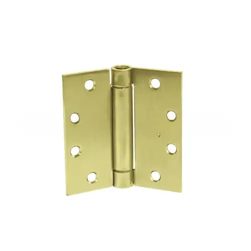 4-1/2" x 4-1/2" Square Corner Steel Single Acting Standard Weight Full Mortise Spring Hinge # 156019 Satin Brass Finish 4-1/2" x 4-1/2" Square Corner Steel Single Acting Standard Weight Full Mortise Spring Hinge # 156019 Satin Brass Finish