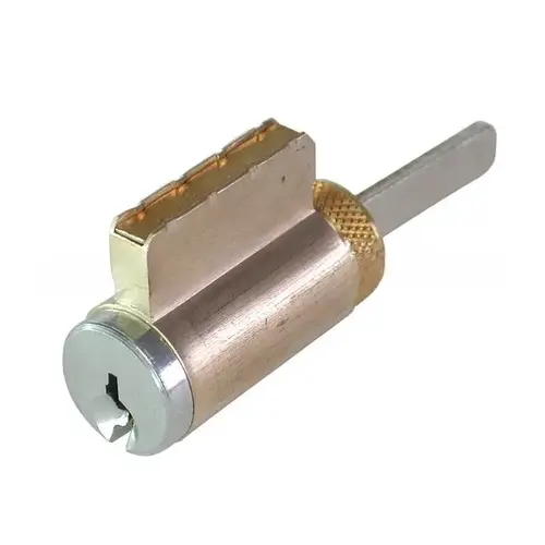 Zero Bitted 6 Pin Knob / Lever Cylinder with Schlage C - K Keyway Satin Chrome Finish