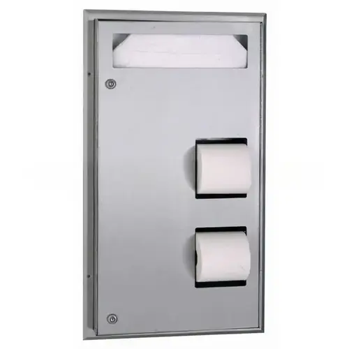 Seat-Cover Dispenser and Toilet Tissue Dispenser Satin Stainless Steel