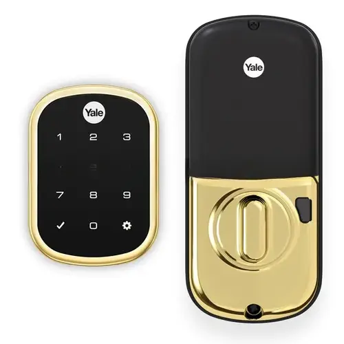 Key Free Assure Touchscreen Deadbolt with ZigBee Bright Brass Finish Key Free Assure Touchscreen Deadbolt with ZigBee Bright Brass Finish