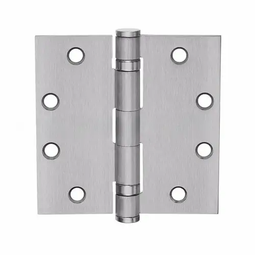 MacPro 4-1/2" x 4-1/2" Standard Weight Five Knuckle Square Corner Ball Bearing Hinge # 76332 Satin Chrome Finish