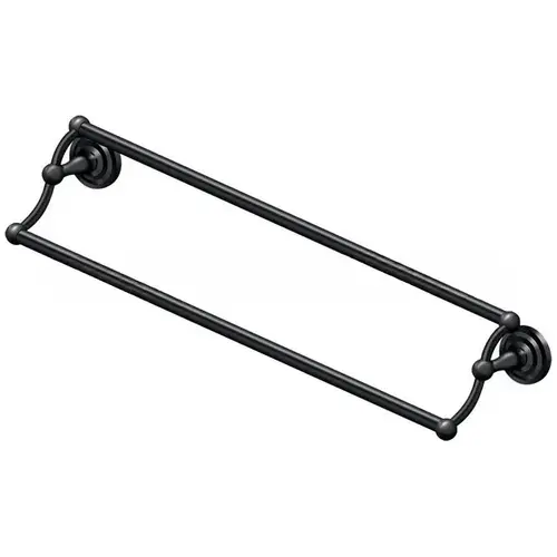 24" Center To Center R-Series Bathroom Towel Bar Double Paint Black 24" Center To Center R-Series Bathroom Towel Bar Double Paint Black