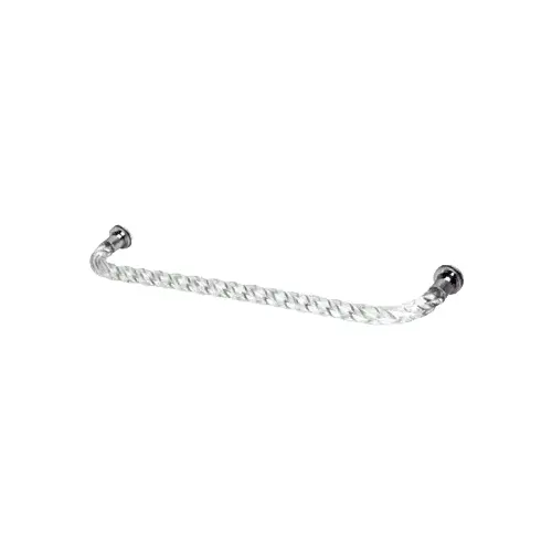 24" Acrylic Twist Single-Sided Towel Bar with Chrome Rings
