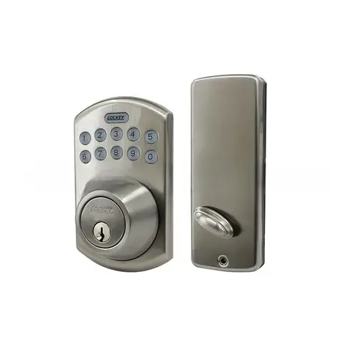 Electronic Keypad Deadbolt with Remote Control Satin Nickel Finish