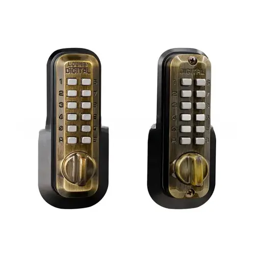 Mechanical Keyless Deadbolt with Double Combination Antique Brass Finish Mechanical Keyless Deadbolt with Double Combination Antique Brass Finish