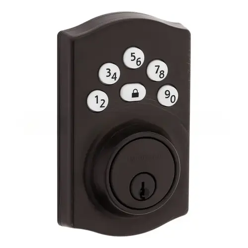 Traditional Powerbolt Electronic SmartCode Deadbolt with 4AL Latch and RCS Strike Venetian Bronze Finish Traditional Powerbolt Electronic SmartCode Deadbolt with 4AL Latch and RCS Strike Venetian Bronze Finish