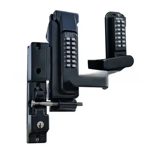 Sumo Surface Mount Gate Lock with Passage and Key Lockout Function with Double Combination Jet Black Marine Grade Finish Sumo Surface Mount Gate Lock with Passage and Key Lockout Function with Double Combination Jet Black Marine Grade Finish