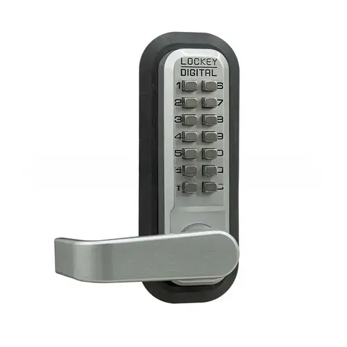 Mechanical Keyless Panic Trim with Lever Satin Chrome Marine Grade Finish Mechanical Keyless Panic Trim with Lever Satin Chrome Marine Grade Finish