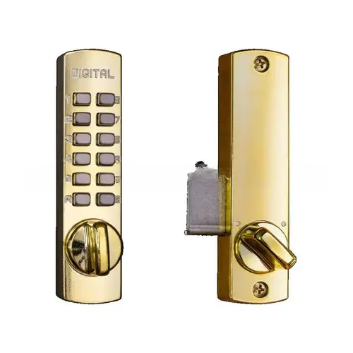 Mechanical Hook Bolt Keyless Digital Combination Lock Bright Brass Mechanical Hook Bolt Keyless Digital Combination Lock Bright Brass